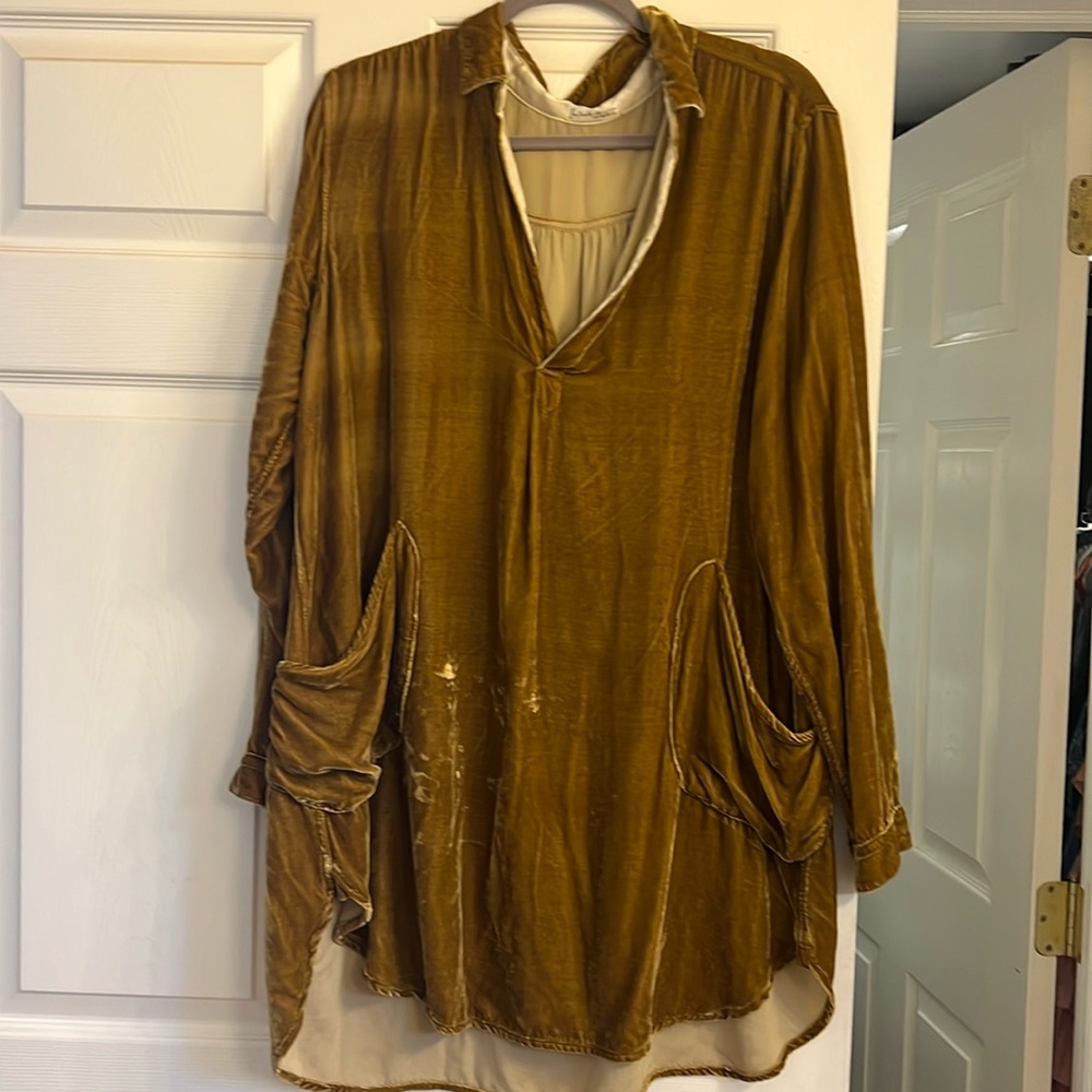 Free People x CP Shades Collab Crushed Velvet Tunic L